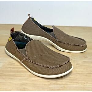 Spenco Orthotic Comfort Canvas Slip On Shoes Mens 10 Brown flats loafers